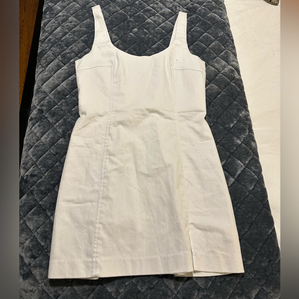 White denim mini dress
